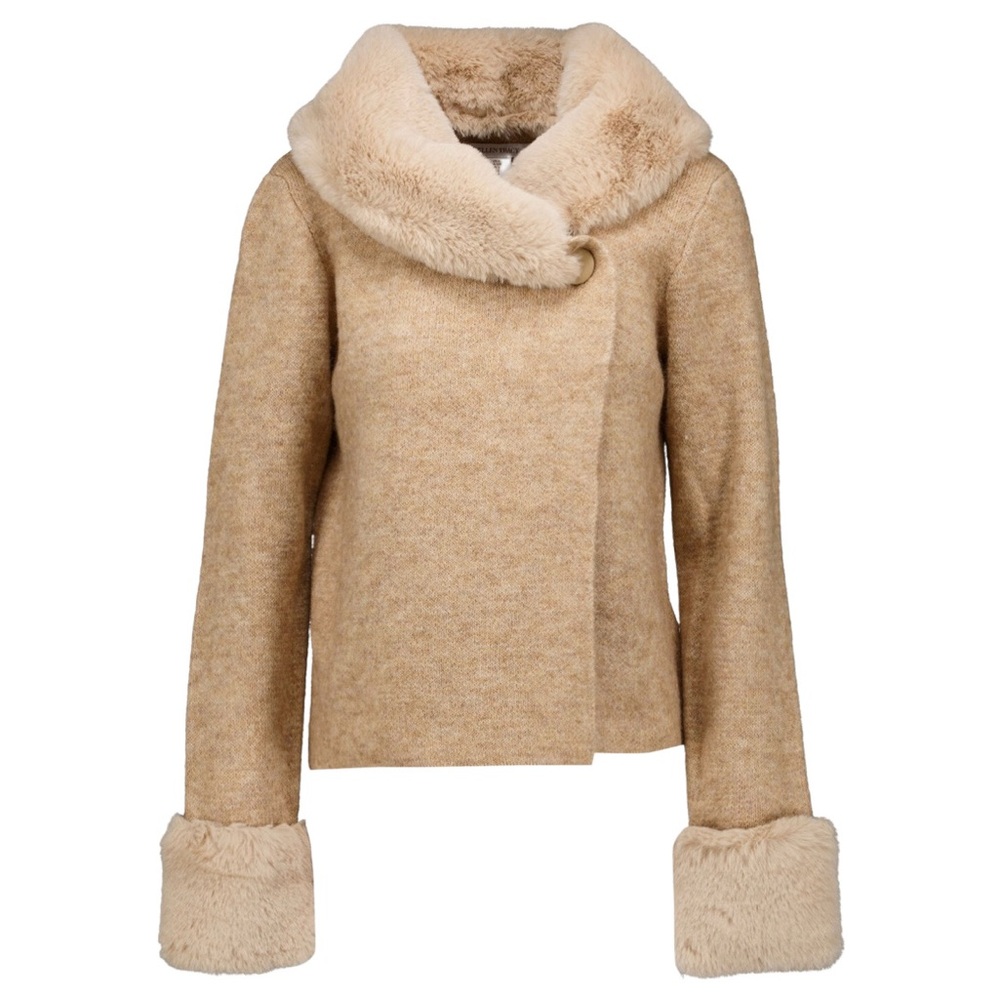 Ellen Tracy NWT Faux Fur Wool Blend Sweater